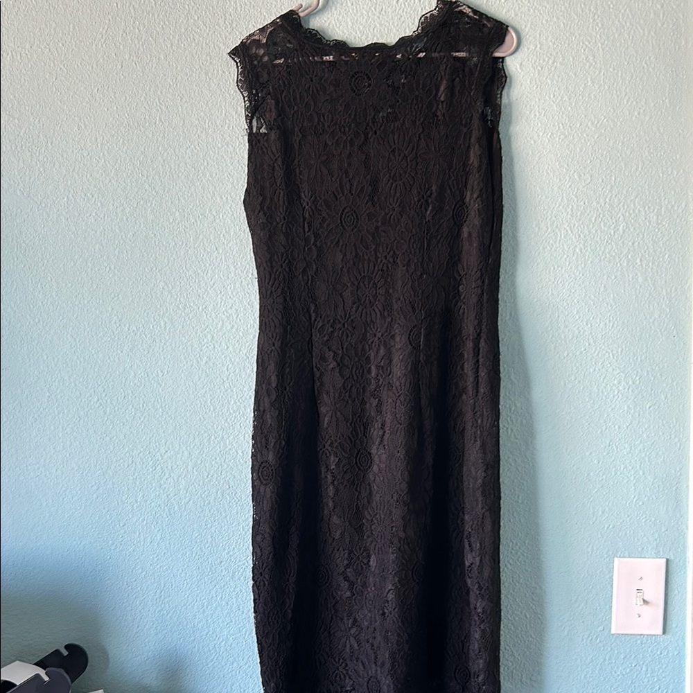 Elegant Black Lace Dress Size XL